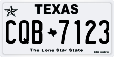 TX license plate CQB7123