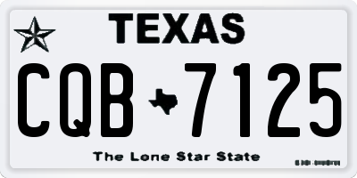 TX license plate CQB7125