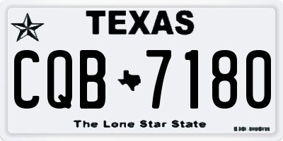 TX license plate CQB7180