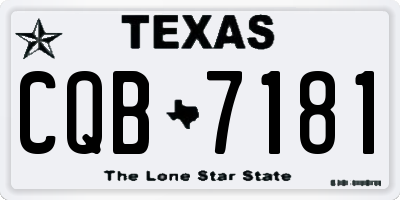 TX license plate CQB7181