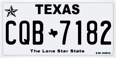 TX license plate CQB7182