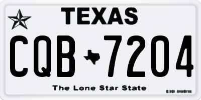 TX license plate CQB7204
