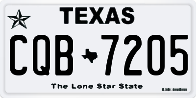 TX license plate CQB7205