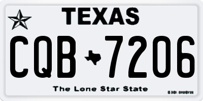 TX license plate CQB7206
