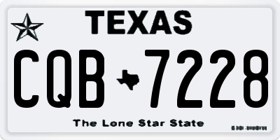 TX license plate CQB7228