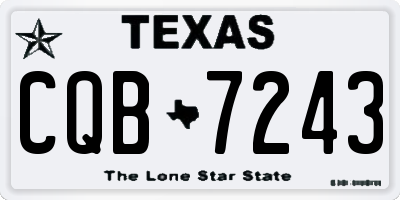 TX license plate CQB7243
