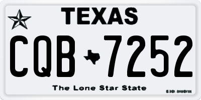 TX license plate CQB7252