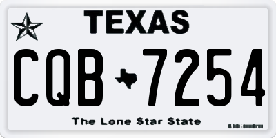 TX license plate CQB7254