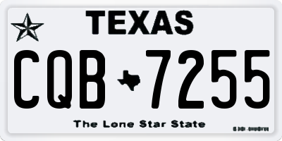 TX license plate CQB7255
