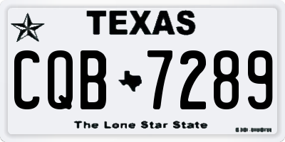 TX license plate CQB7289