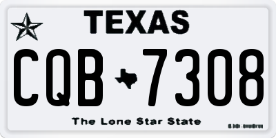 TX license plate CQB7308