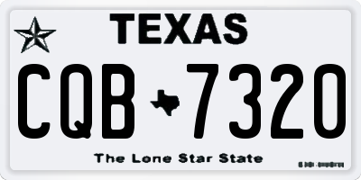 TX license plate CQB7320