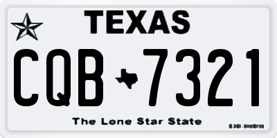 TX license plate CQB7321