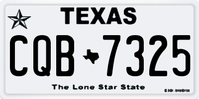 TX license plate CQB7325