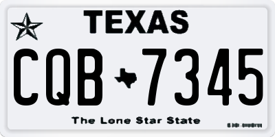 TX license plate CQB7345