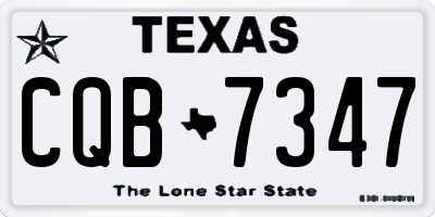 TX license plate CQB7347