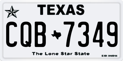 TX license plate CQB7349