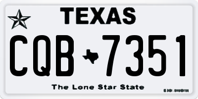 TX license plate CQB7351