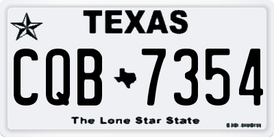 TX license plate CQB7354