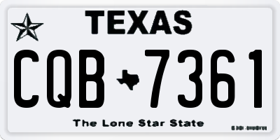 TX license plate CQB7361