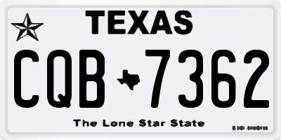 TX license plate CQB7362
