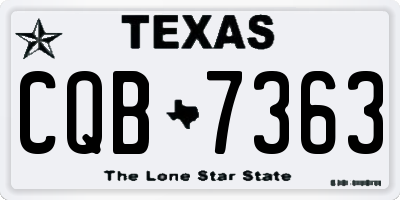 TX license plate CQB7363