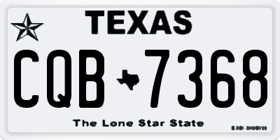 TX license plate CQB7368