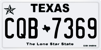 TX license plate CQB7369