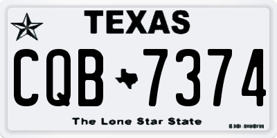 TX license plate CQB7374