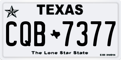 TX license plate CQB7377