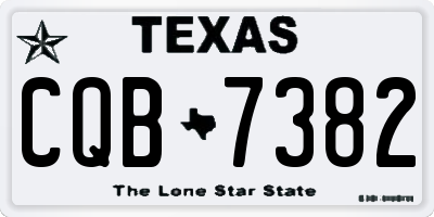 TX license plate CQB7382