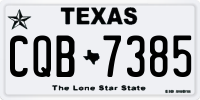 TX license plate CQB7385