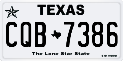 TX license plate CQB7386