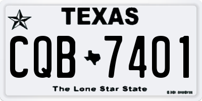 TX license plate CQB7401