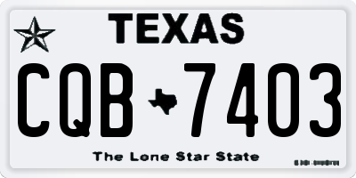 TX license plate CQB7403