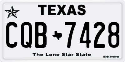 TX license plate CQB7428