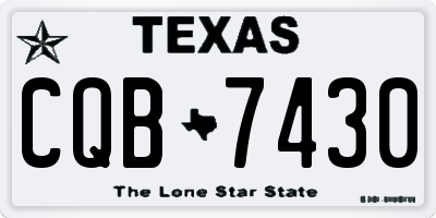 TX license plate CQB7430