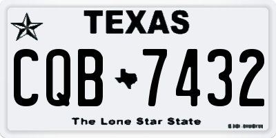 TX license plate CQB7432