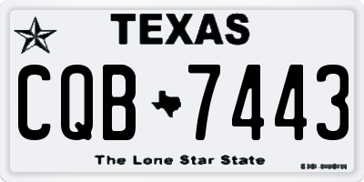 TX license plate CQB7443