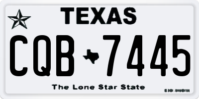 TX license plate CQB7445