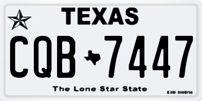 TX license plate CQB7447