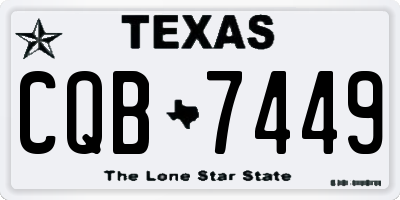 TX license plate CQB7449