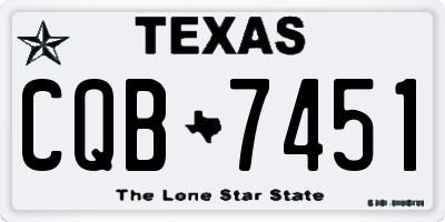 TX license plate CQB7451