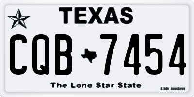 TX license plate CQB7454