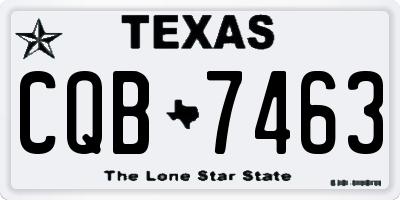 TX license plate CQB7463