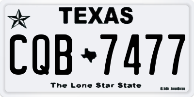 TX license plate CQB7477