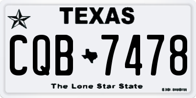 TX license plate CQB7478