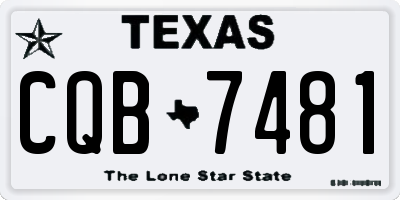 TX license plate CQB7481