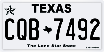TX license plate CQB7492