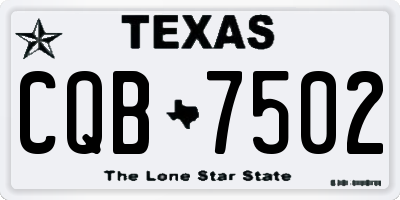 TX license plate CQB7502